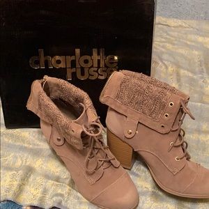 Taupe suede bootie